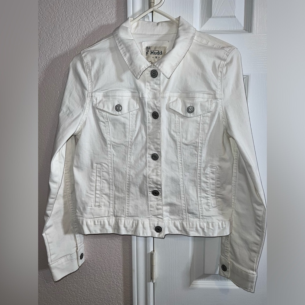 Mudd White Denim Jacket Size M